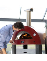 HORNO ALFA FORNI MODERNO 3  PIZZE HIBRIDO ROJO ANTIGUO