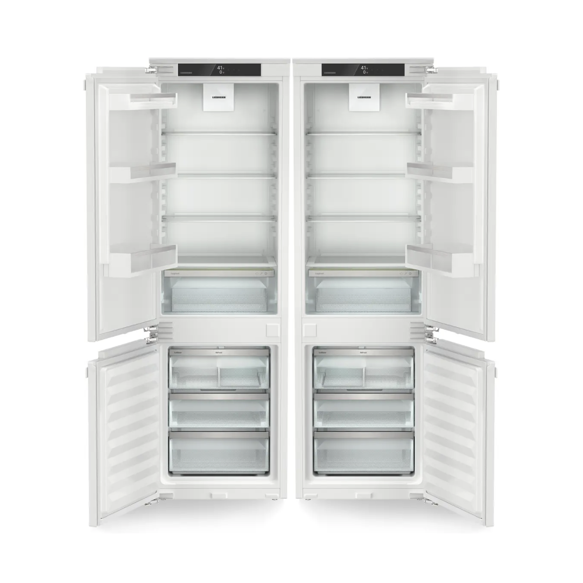 Combo Pareja Refrigerador-Congelador Liebherr panelable con EasyFresh y NoFrost