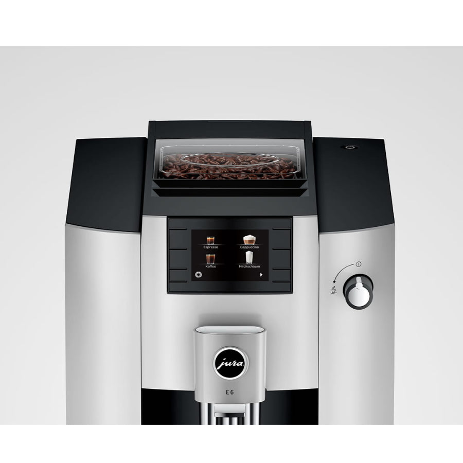 COMBO JURA, Maquina De Café E6 Color Platino + Recipiente De Cristal Para Leche 0.5Lts