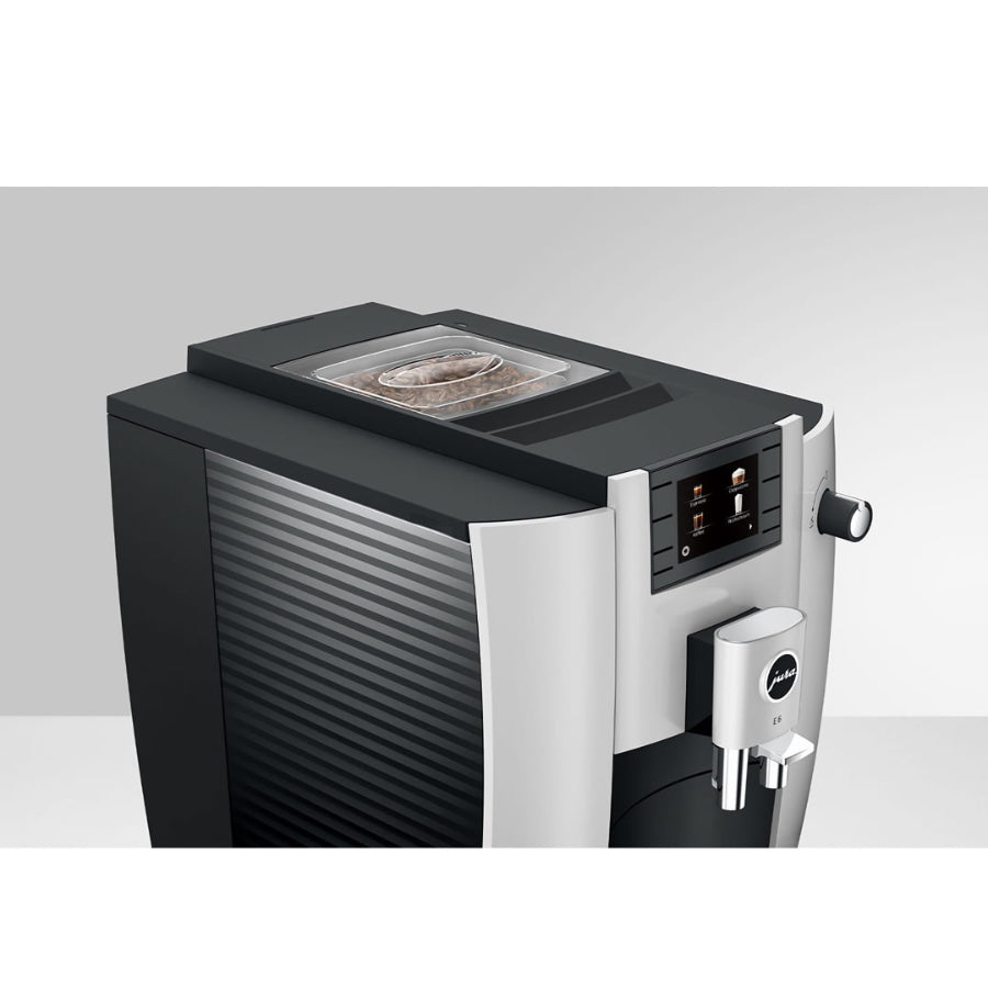 COMBO JURA, Maquina De Café E6 Color Platino + Recipiente De Cristal Para Leche 0.5Lts