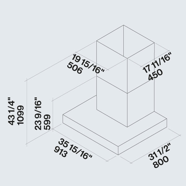 Campana FALMEC OUTDOOR pared Line 36" acero 110 v