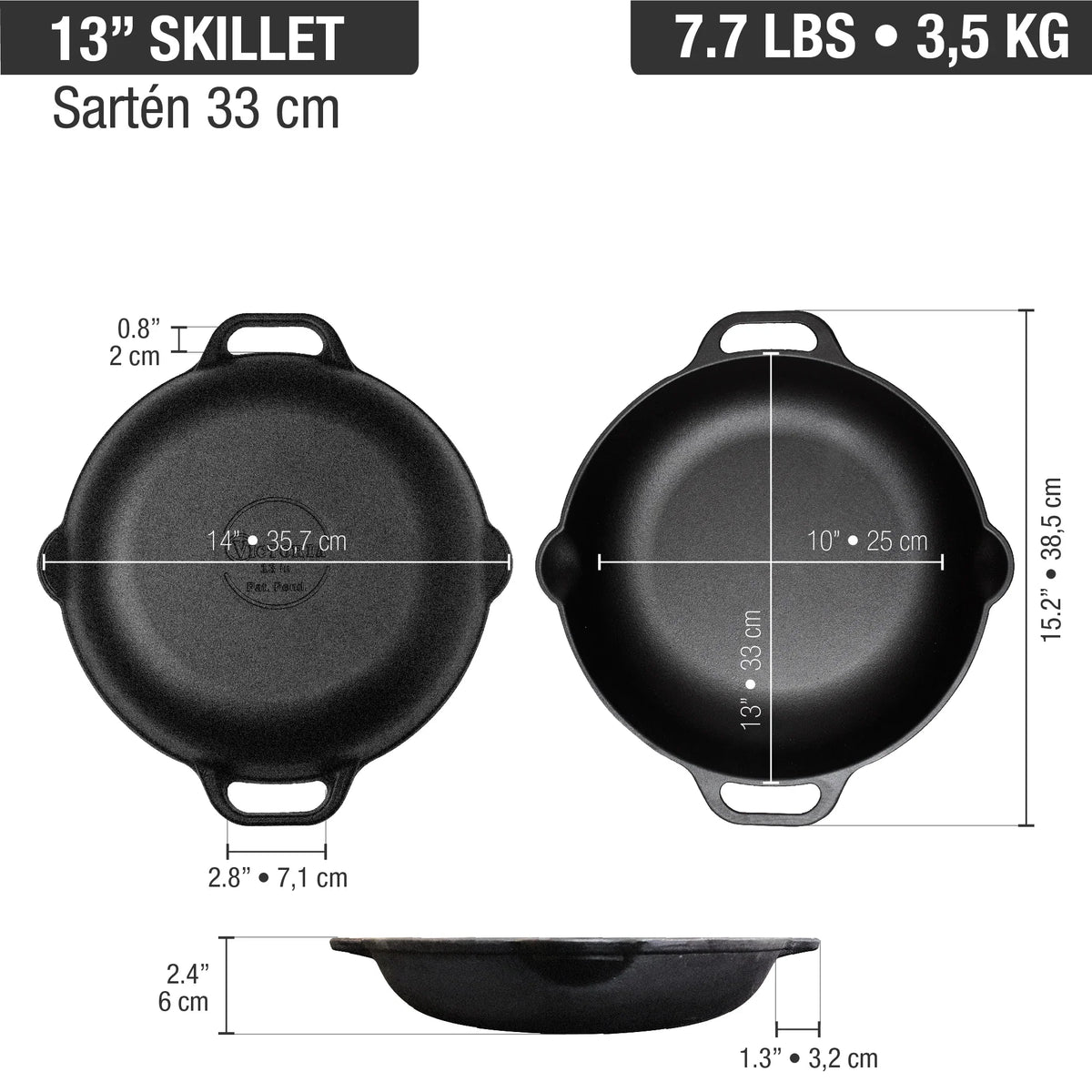 Sarten Paellera 33 Cm Esmaltado