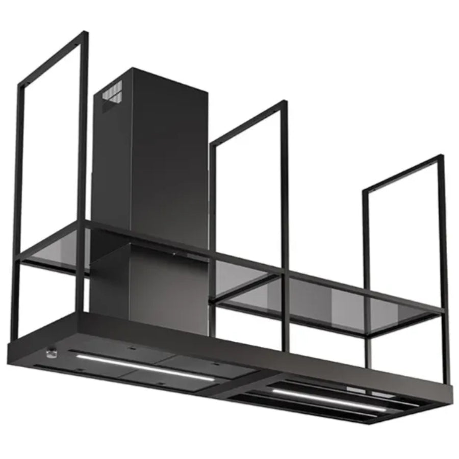 Campana De Isla T-Shelf Faber Color Negro 180cm
