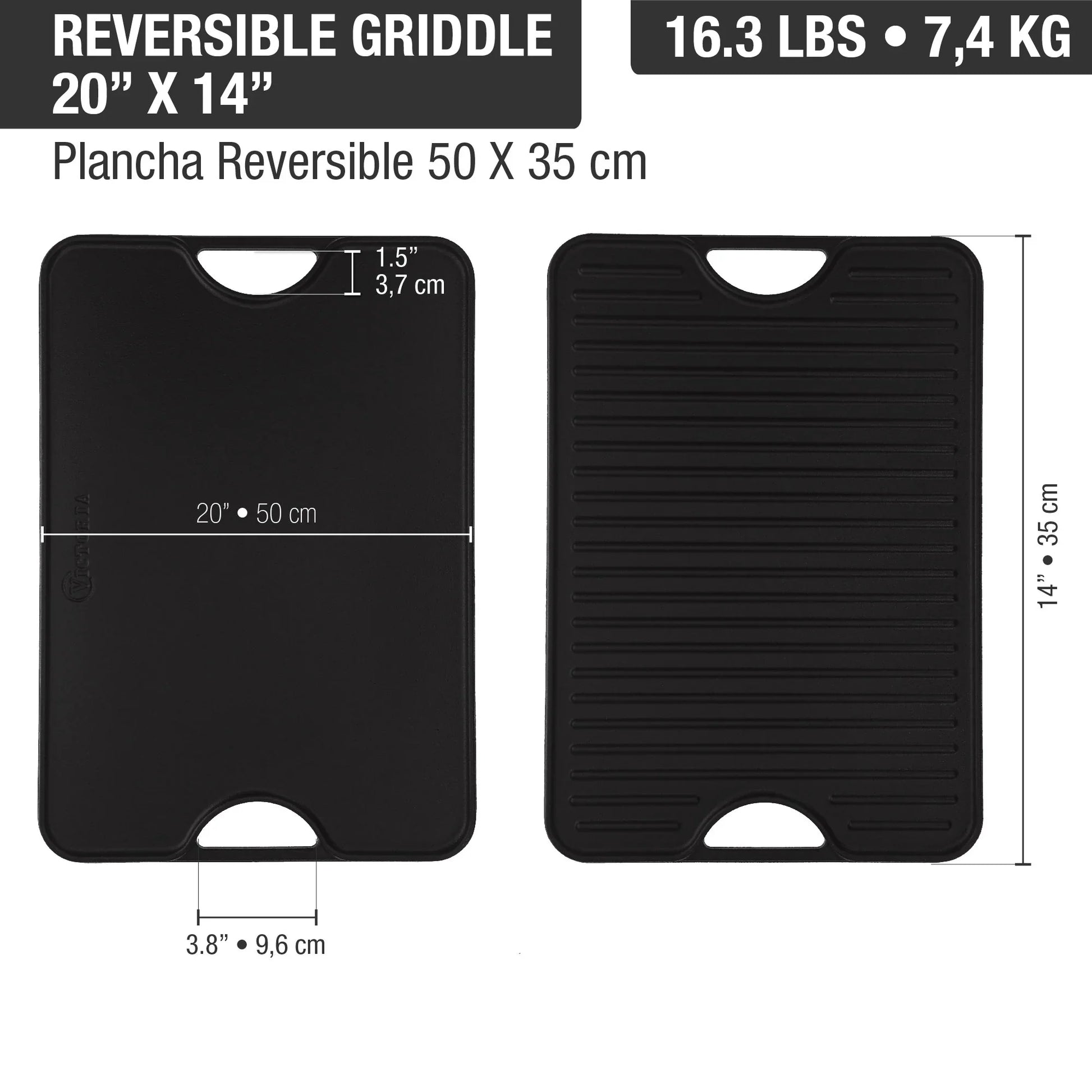 Plancha Para Asar 50 Cm X 35 Cm Esmaltado