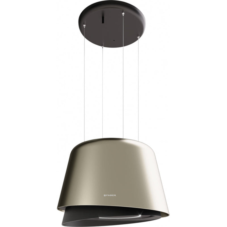 Campana De Isla Belle Plus Faber Color Oro Mate 70cm