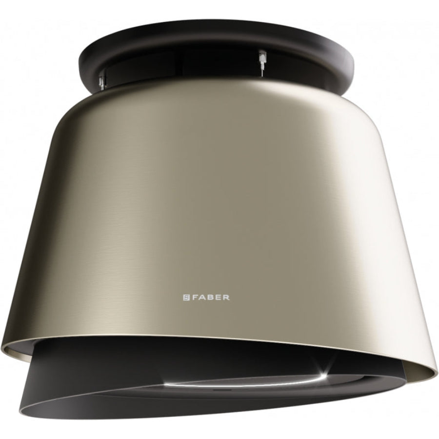 Campana De Isla Belle Plus Faber Color Oro Mate 70cm