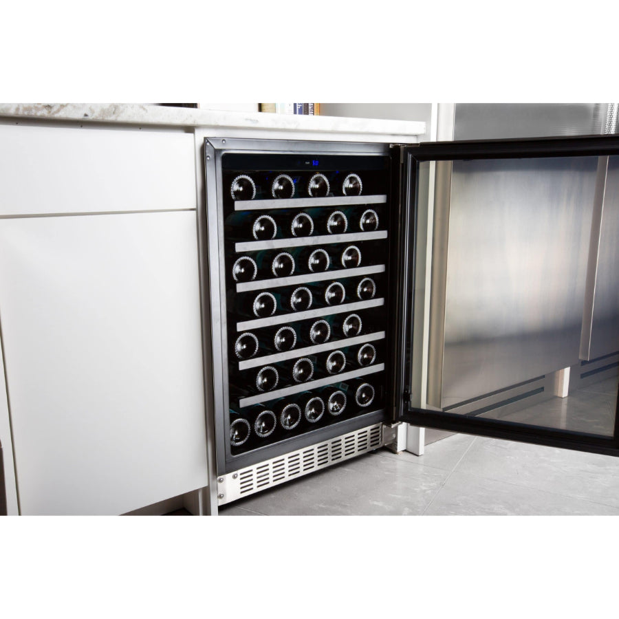 Cava de vino con puerta de vidrio Azure 24" - 54 botellas