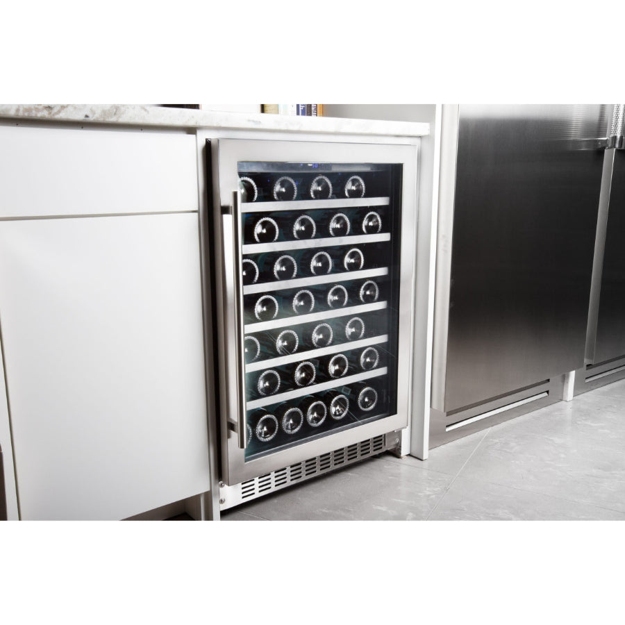 Cava de vino con puerta de vidrio Azure 24" - 54 botellas