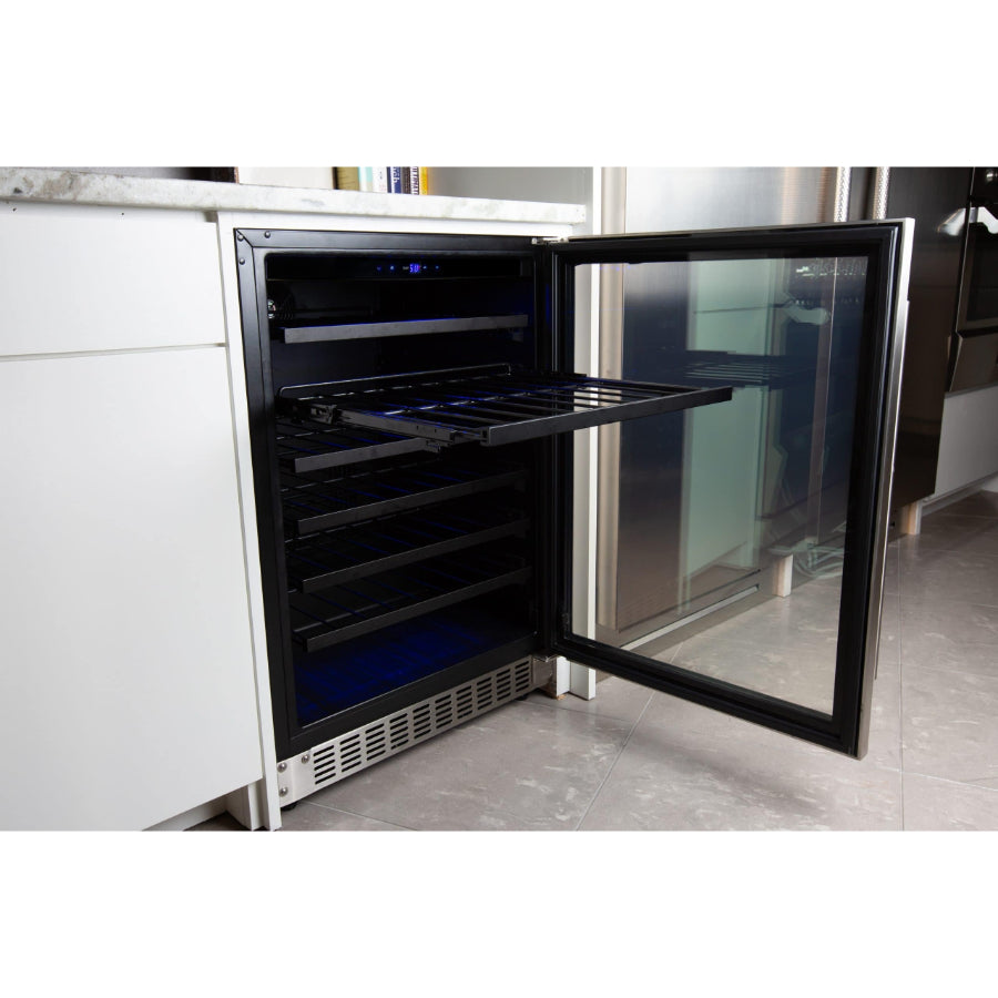 Cava de vino con puerta de vidrio Azure 24" - 54 botellas
