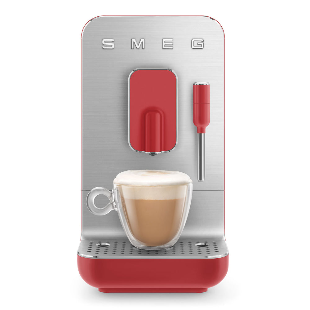 CAFETERA AUTOMATICA SMEG CON VAPORIZADOR ROJO