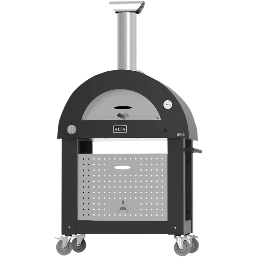 Carrito 4 Ruedas Para Horno BRIO Alfa Forni Color Negro/Plata