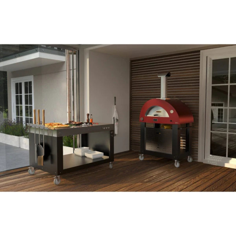 Carrito 4 Ruedas Para Horno BRIO Alfa Forni Color Negro/Plata