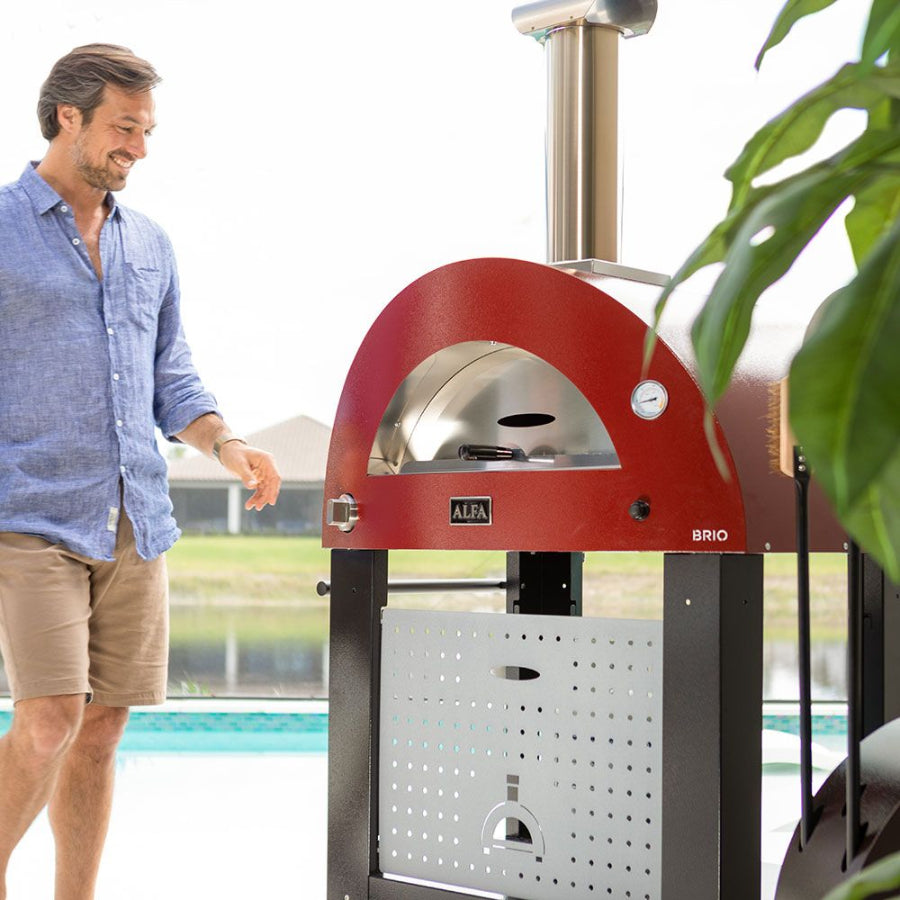 Carrito 4 Ruedas Para Horno BRIO Alfa Forni Color Negro/Plata