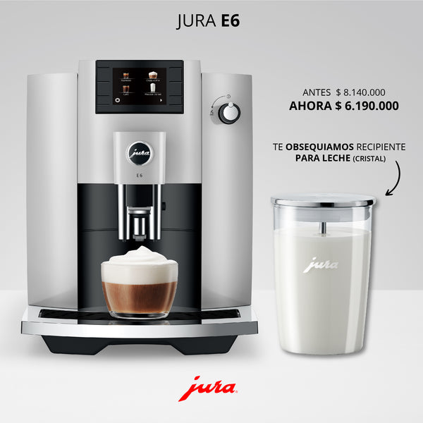 Máquita de café JURA E6 + Recipiente Vidrio Para Leche