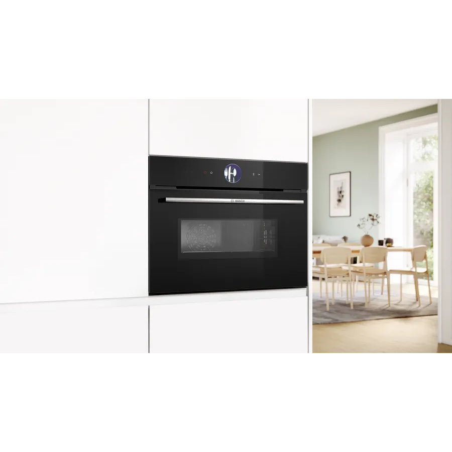 Horno compacto con microondas Bosch Serie 8 de 60 x 45 cm Negro