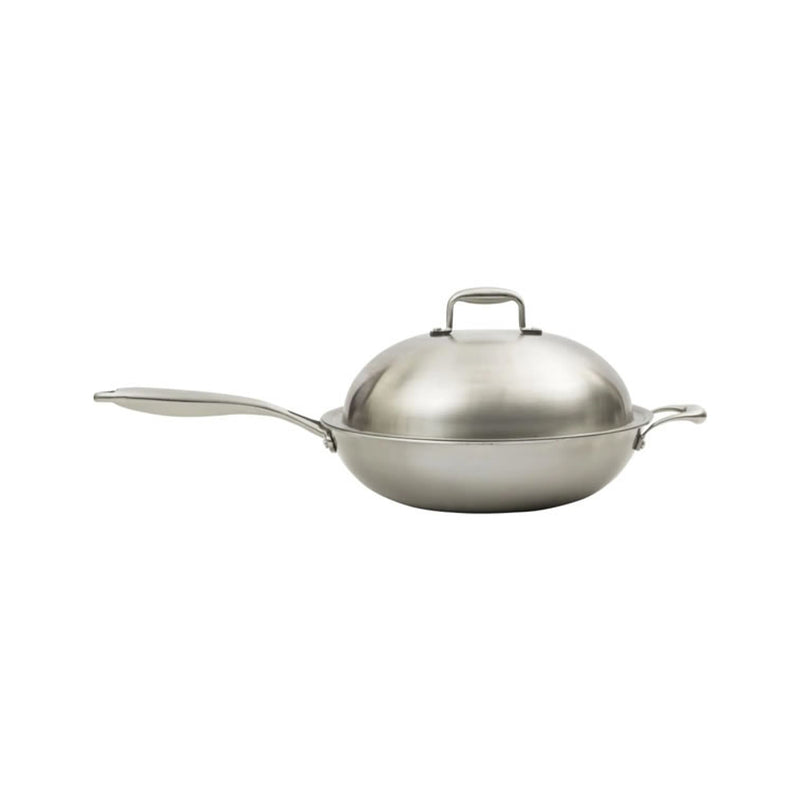 Sarten WOK en Acero inoxidable para uso en quemador de alta potencia.