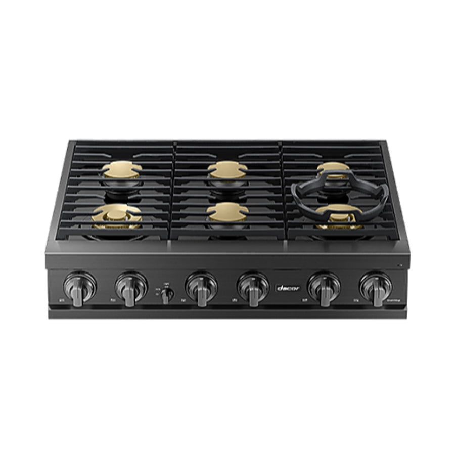 Estufa De Gas Range Top 6 Quemadores Dacor 36" Color Grafito Negro