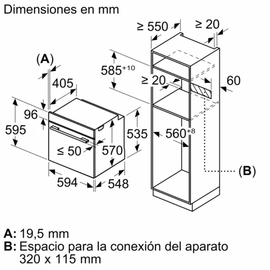 Serie 6 Horno 60 x 60 cm Acero inoxidable