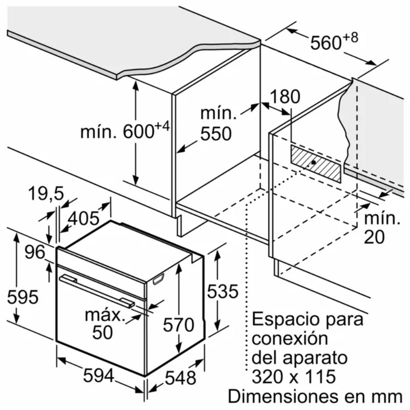 Serie 6 Horno 60 x 60 cm Acero inoxidable