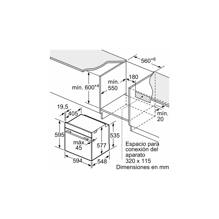 Horno Serie 8 Bosch  60 x 60 cm Negro