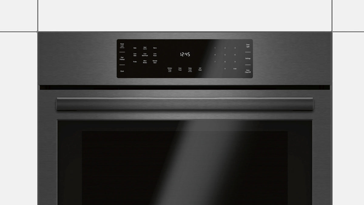 Horno Bosch de pared individual Serie 800 de 76 cm (30 pulgadas) acero inoxidable negro.