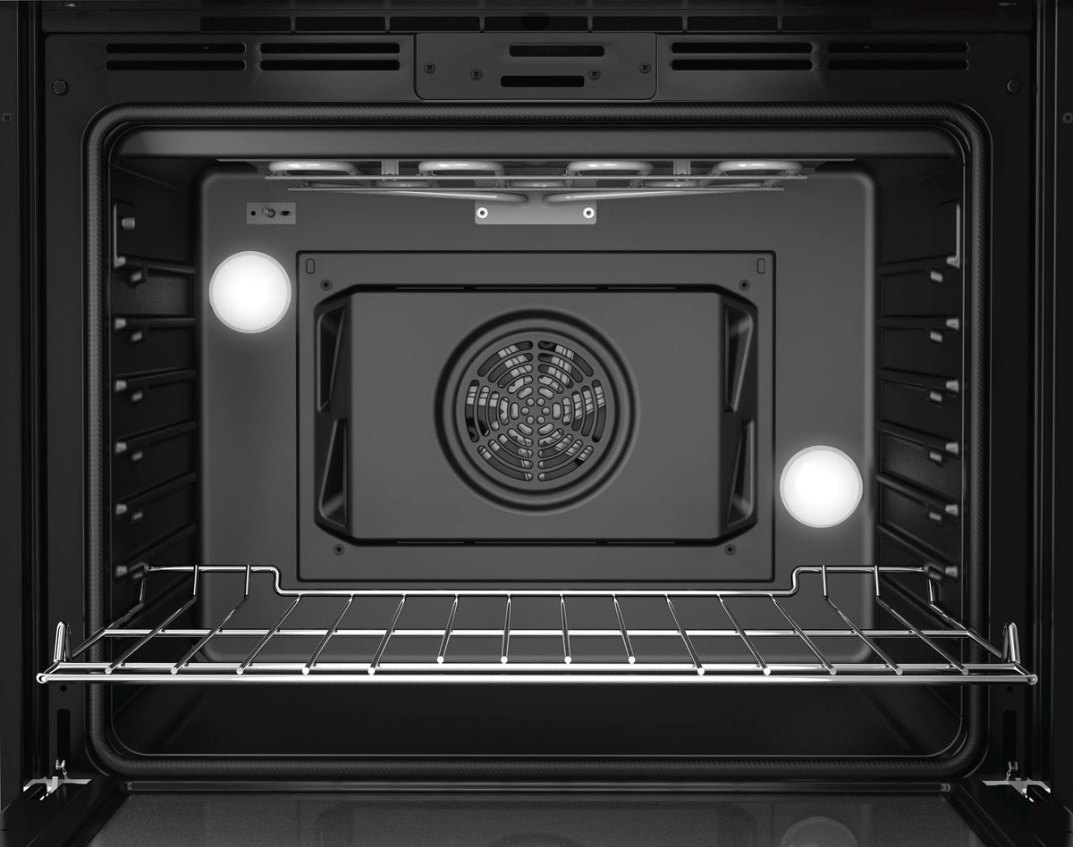 Horno Bosch de pared individual Serie 800 de 76 cm (30 pulgadas) acero inoxidable negro.