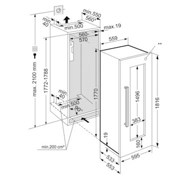 CAVA DE VINOS LIEBHERR PARA PANELAR 80 BOTELLAS