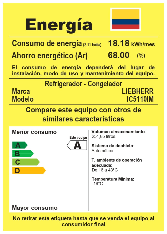 Refrigerador-Congelador Liebherr panelable con EasyFresh y NoFrost