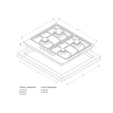 Cubierta A Gas Whirlpool Acero inoxidable 60cm