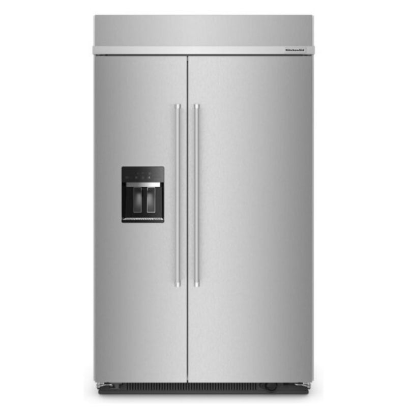 Refrigerador Kitchenaid empotrado de dos puertas de 29,4 pies cúbicos y 48" con dispensador de hielo y agua