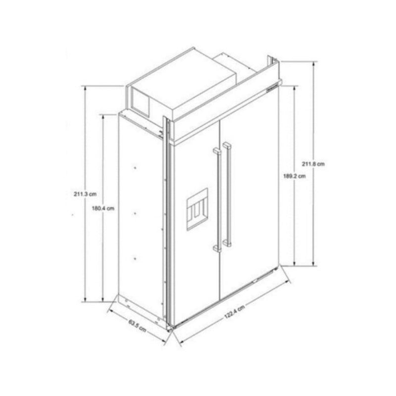 Refrigerador Kitchenaid empotrado de dos puertas de 29,4 pies cúbicos y 48" con dispensador de hielo y agua