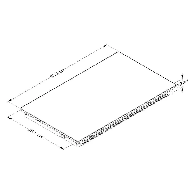 Cubierta de inducción kitchenaid con sensor y perfiles en acero de 90cm