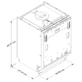 Lavavajillas de dos rejillas con sistema de secado con puerta abierta y panel listo para usar, 44 dBA