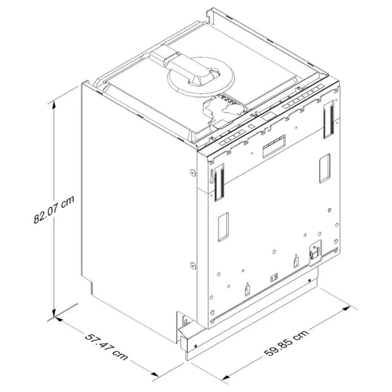 Lavavajillas de dos rejillas con sistema de secado con puerta abierta y panel listo para usar, 44 dBA