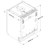 Lavavajillas empotrado con panel listo de 39 dBA y rejilla de tercer nivel FreeFlex™ Fit