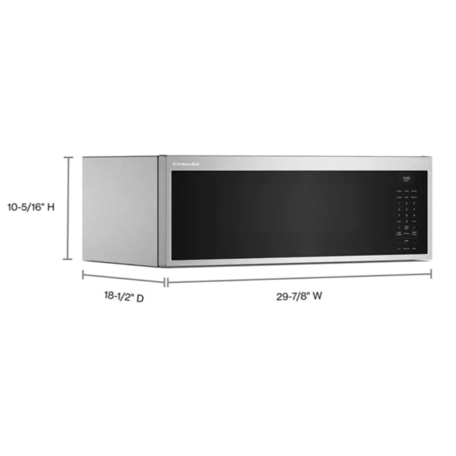 Microondas Con Campana Doble Ventilador KitchenAid 30" Acabado PrintShield™ Acero inoxidable