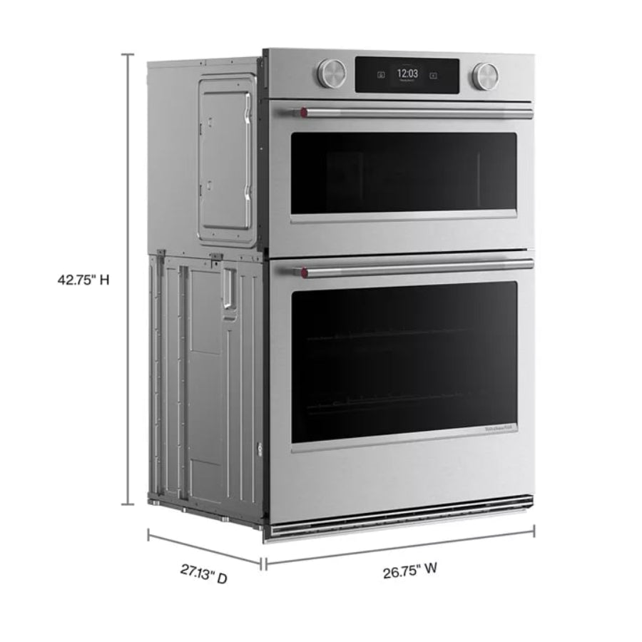 Horno De Pared Eléctrico Inteligente Combinado Con Cocción Asistida KitchenAid 27" Acabado PrintShield™ Acero Inoxidable
