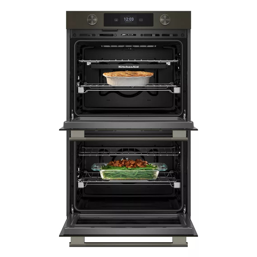 Horno Eléctrico Doble Inteligente De Pared Con Modos De Cocción Asistida KitchenAid 30" Color Mineral Negro