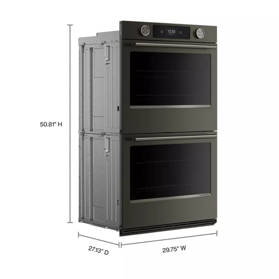 Horno Eléctrico Doble Inteligente De Pared Con Modos De Cocción Asistida KitchenAid 30" Color Mineral Negro