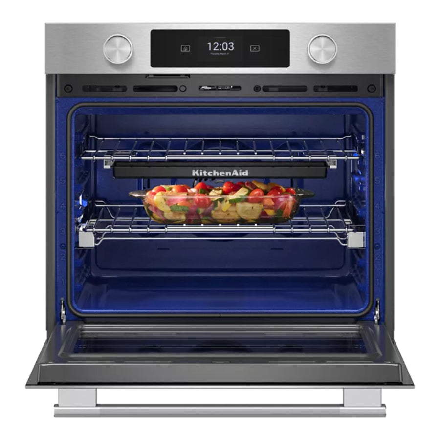 Horno Eléctrico Inteligente De Pared Con Modos De Cocción Asistida KitchenAid 30" Acabado PrintShield™ Acero Inoxidable