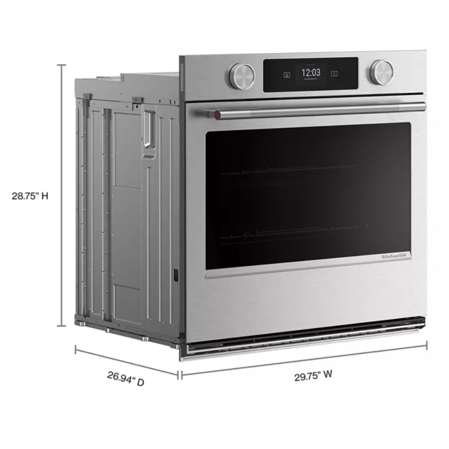 Horno Eléctrico Inteligente De Pared Con Modos De Cocción Asistida KitchenAid 30" Acabado PrintShield™ Acero Inoxidable