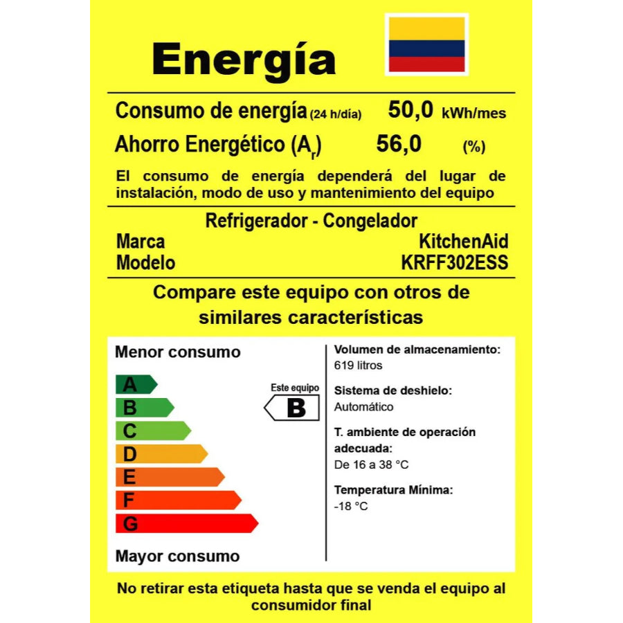 Nevera French Door KITCHENAID Full Depth 619 L PrintShield Stainless