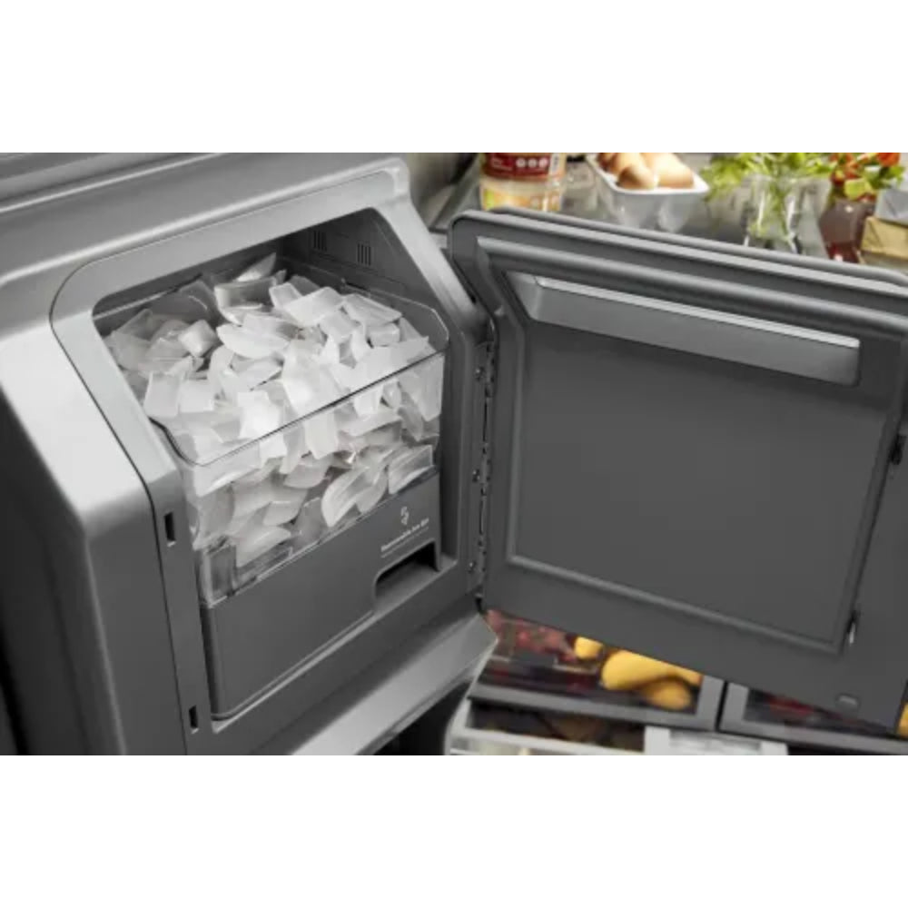 Refrigerador Kitchenaid de 26,8 pies cúbicos con puerta francesa y profundidad estándar, con dispensador exterior de hielo y agua