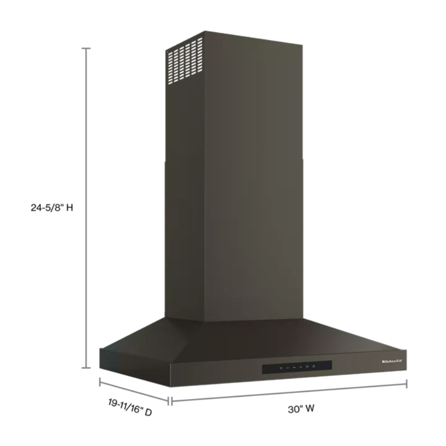 Campana Extractora De Pared KitchenAid 30" Color Mineral Negro