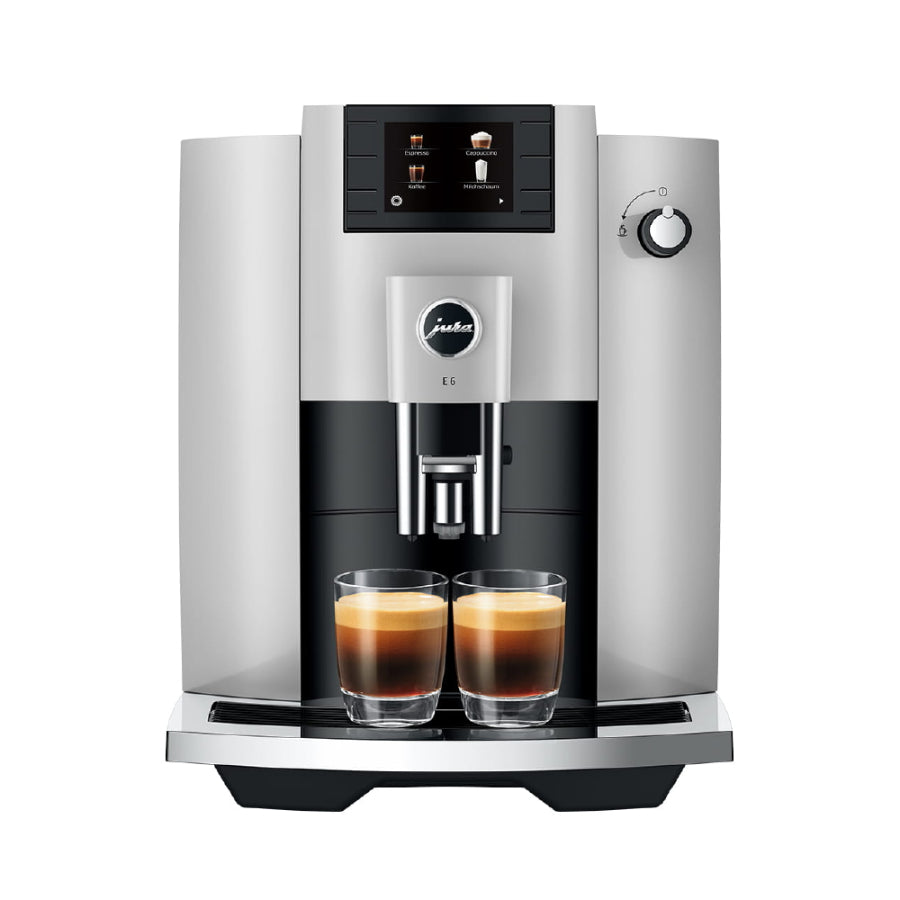 COMBO JURA, Maquina De Café E6 Color Platino + Recipiente De Cristal Para Leche 0.5Lts
