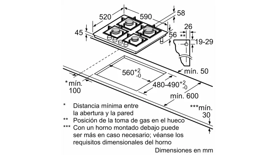 Estufa A Gas Bosch En Vidrio 60cm PPP6A6B20