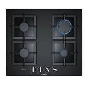 Estufa de gas vidrio negro 60cm 9 niveles de llama parrillas en hierro pot:7.500w conexión:220v/60hz