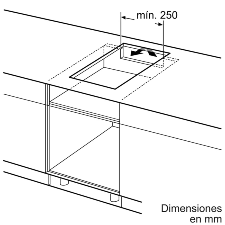 Placa dominó Bosch Serie 6 induccion 30 cm con perfiles