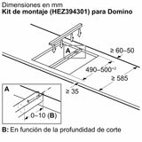 Placa dominó Bosch Serie 6 induccion 30 cm con perfiles