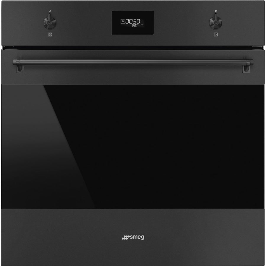 Horno Termoventilado Linea Clasica Smeg 60cm Negro Mate
